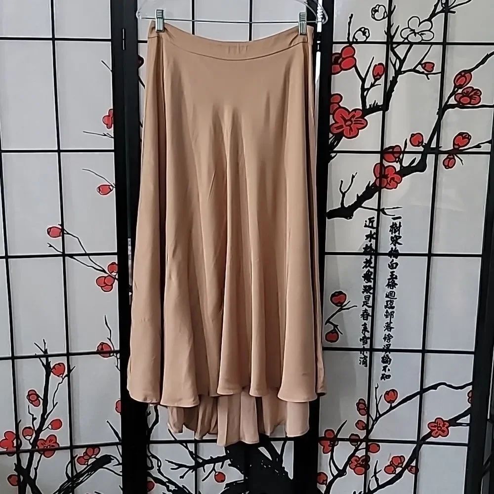 Peserico Tan Hi/Lo Flowy Skirt